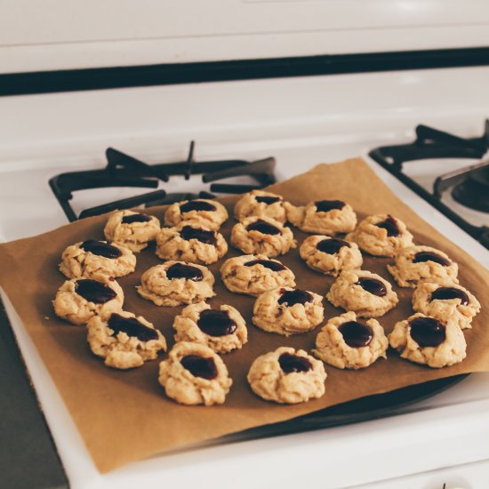 Healthier Jam Thumbprint Cookies