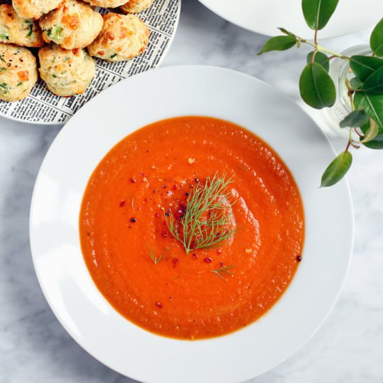 Roasted Bell Pepper and Carrot Soup