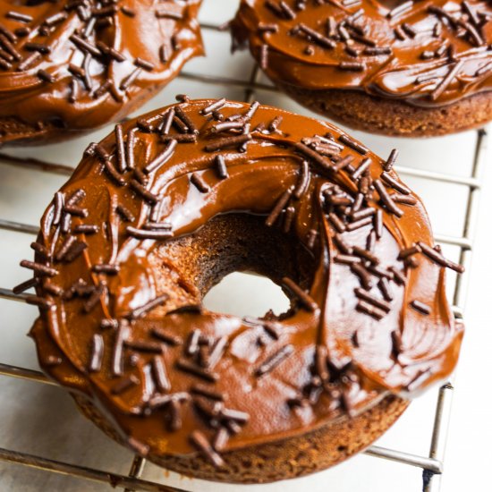 Baked Triple Chocolate Donuts