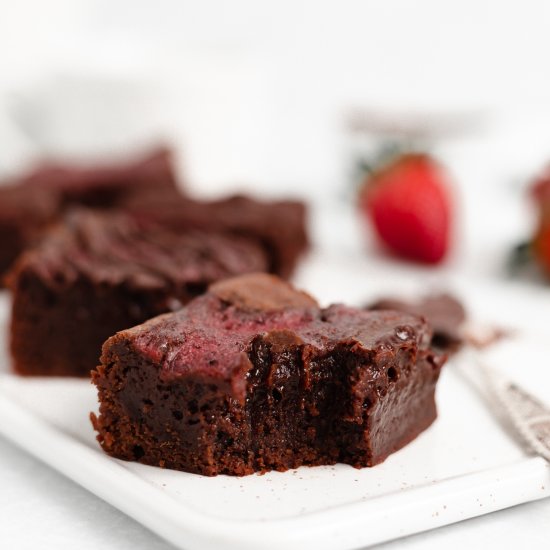 Strawberry Swirl Fudge Brownies