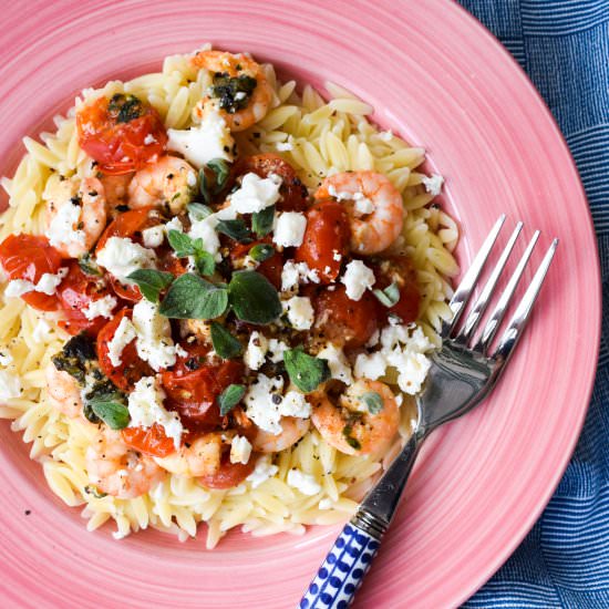 15-Minute Orzo with Prawns