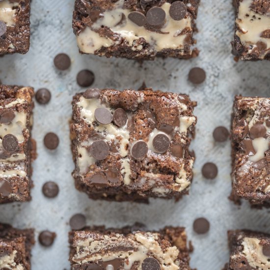 FUDGY FLOURLESS MARBLE BROWNIES