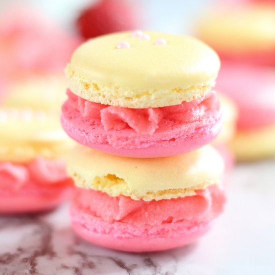 Strawberry Lemonade Macarons