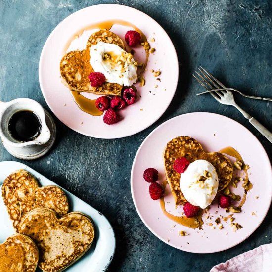 Heart Shaped Gluten-Free Pancakes