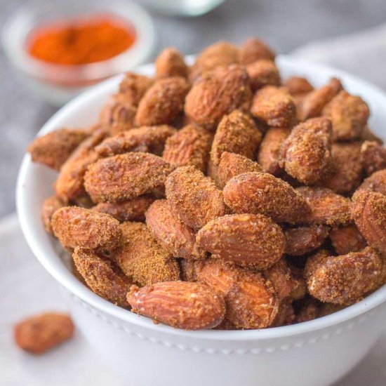 Spicy Cinnamon Roasted Almonds