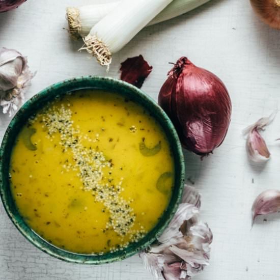 Leek & Sweet Potato Soup