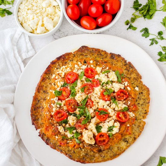 Tomato & Feta Cauliflower Pizza