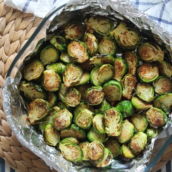 Baked honey balsamic brussel sprout