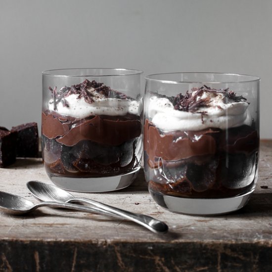 Chocolate Brownie Espresso Trifles