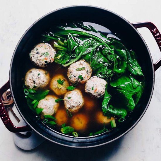 Chicken or Turkey Meatball Soup