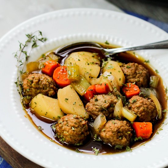 Meatballs and Potatoes Soup