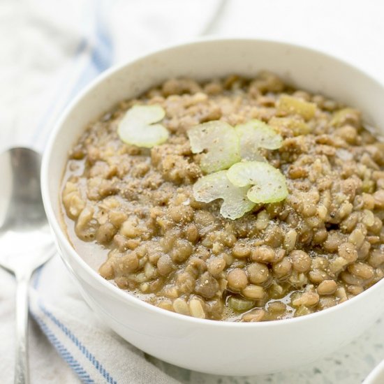 Lentil Soup with Celery Root