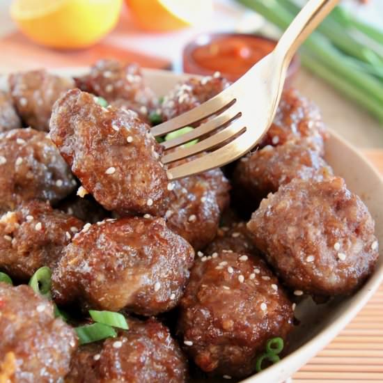 Orange Glazed Chinese Meatballs