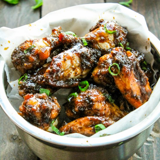 Maple Glazed Jerk Chicken Wings