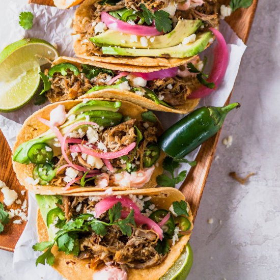 garlic & cilantro pork tacos