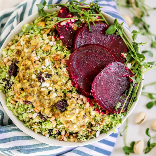 Shredded Brussels Sprout Beet Salad