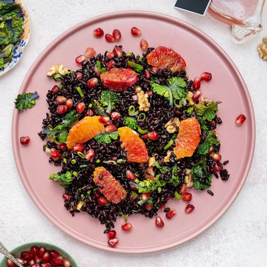 Black rice salad