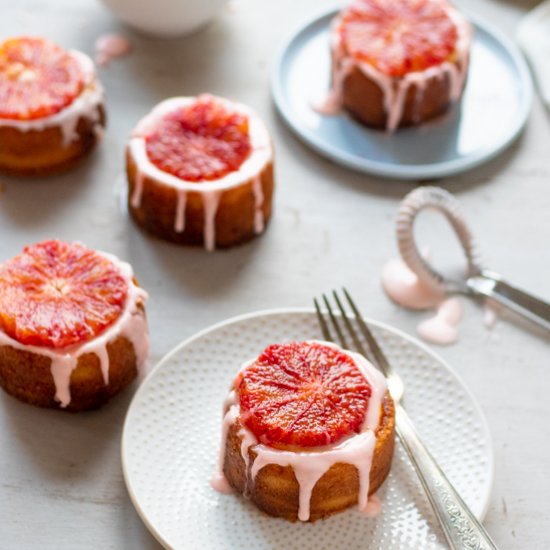 almond and blood orange tea cakes