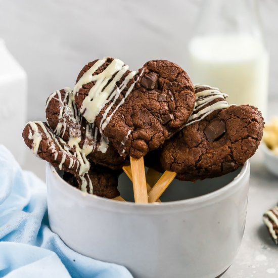 Chocolate Tahini Heart Cookie Pops