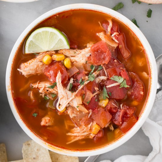 Slow Cooker Chicken Enchilada Soup