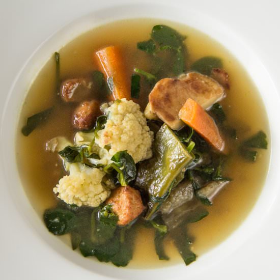 Vegetable stew with seasonal greens