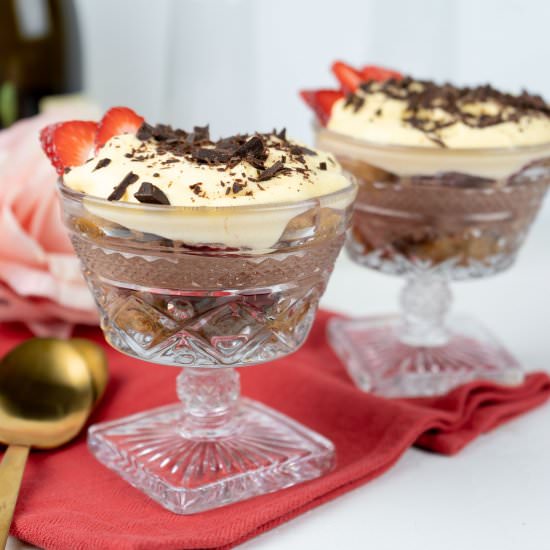 Chocolate Strawberry Tiramisu for 2