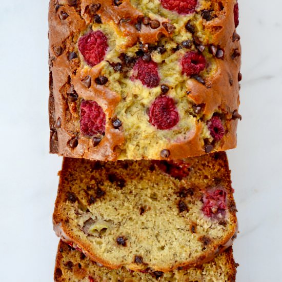 Raspberry Chocolate Banana Bread