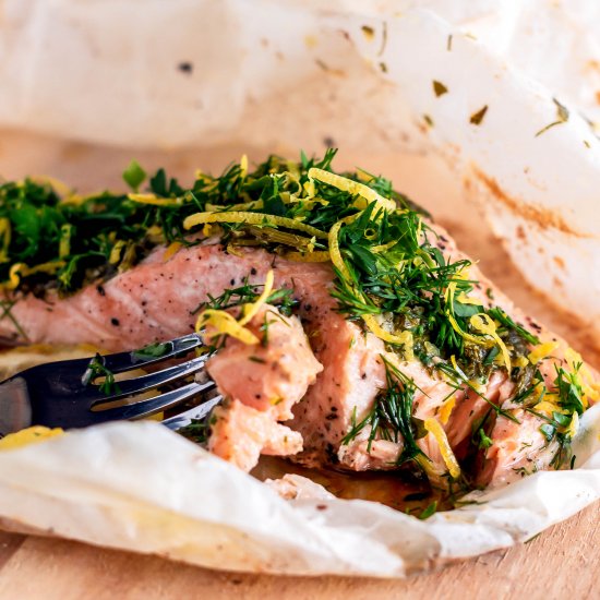 Salmon en Papillote with Gremolata