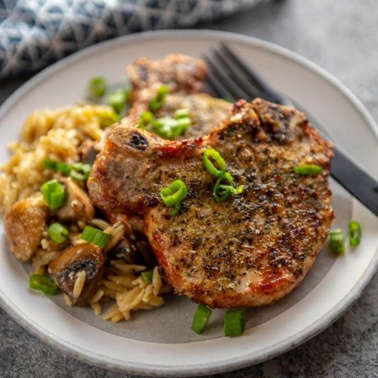 Air Fryer Herb Crusted Pork Chops