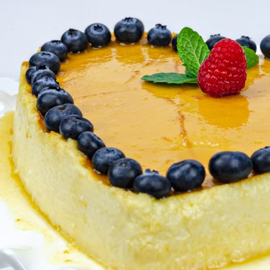 Heart-Shaped Flan de Queso