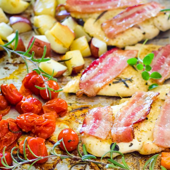 Sheet Pan Chicken and Bacon Dinner