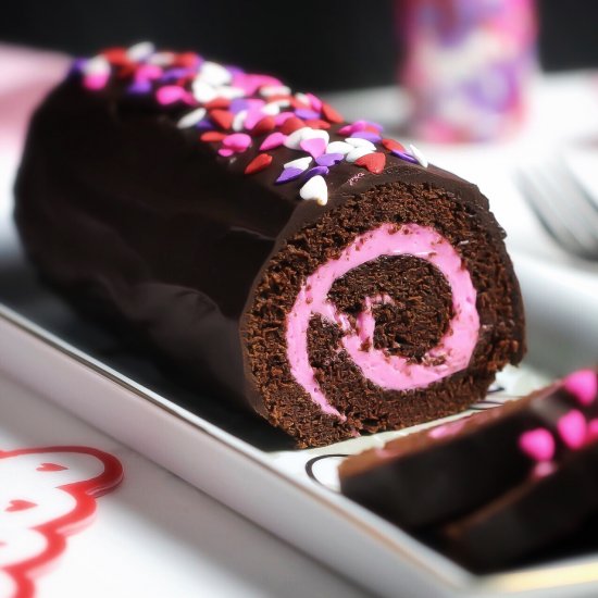 Chocolate Swiss Roll Cake