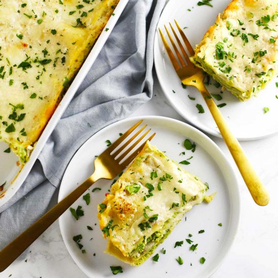 Veggie Loaded White Chicken Lasagna