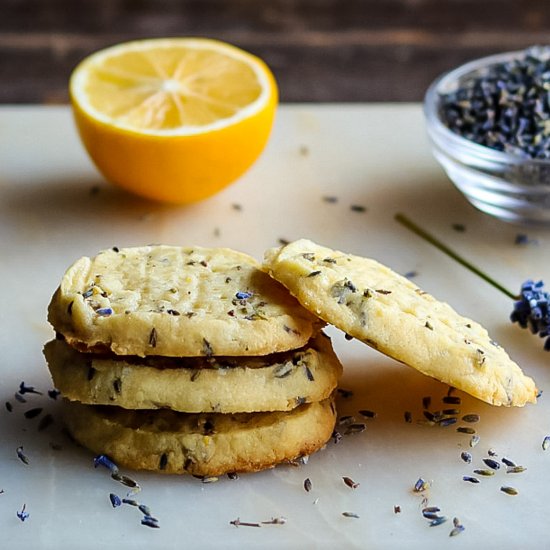 Lemon Lavender Shortbread Cookies