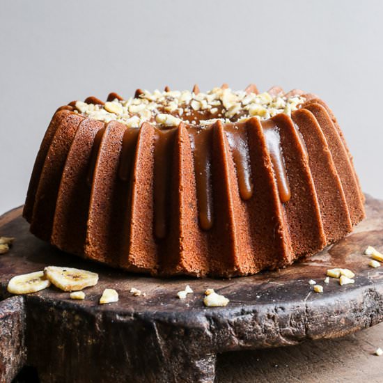 Banana Rum Caramel Cake