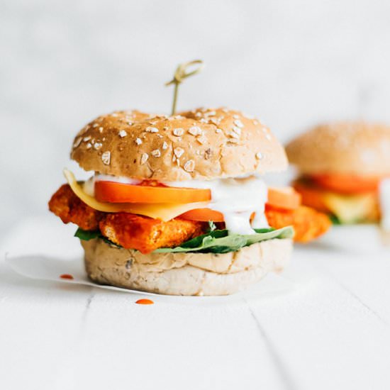 Buffalo Tempeh Sandwiches