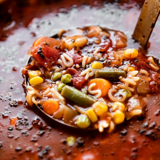 Homemade Alphabet Vegetable Soup