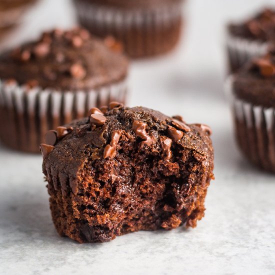 Vegan Double Chocolate Muffins