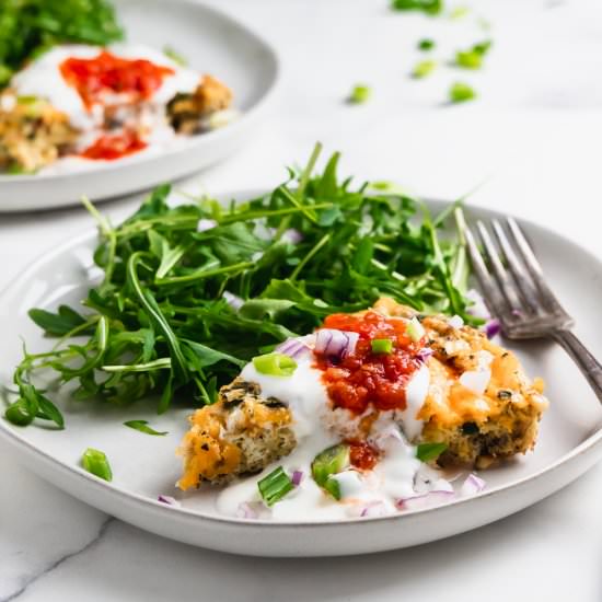 Charred Corn and Poblano Frittata