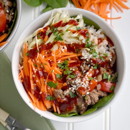 Sriracha Beef & Vegetable Rice Bowl