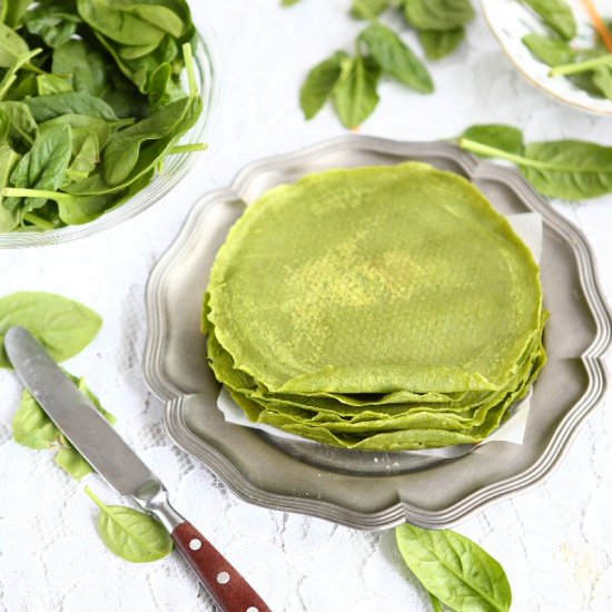 V, GF Spinach Chickpea Crepes