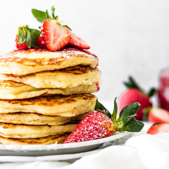 Lemon Mascarpone Pancakes