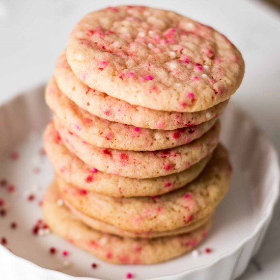 Valentine’s Day Sprinkle Cookies