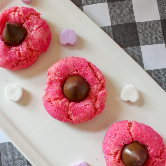 Pink Sprinkle Kiss Cookies