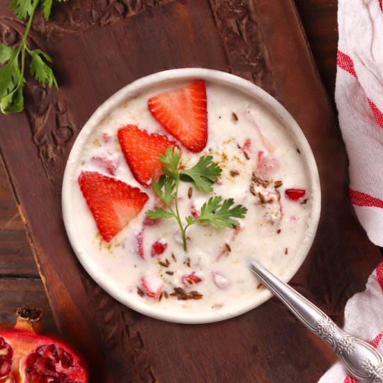 Strawberry Raita/Yoghurt Recipe