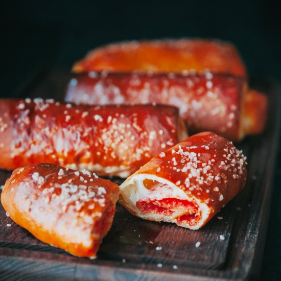 Pepperoni Cheese Pretzel Rollups