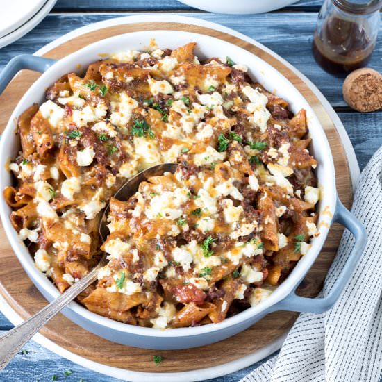 Cheesy Mince Pasta Bake