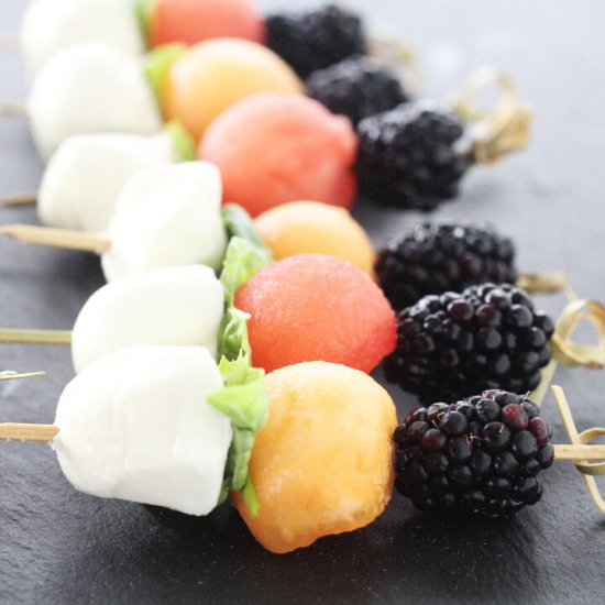 Melon Blackberry Mozzarella Bites