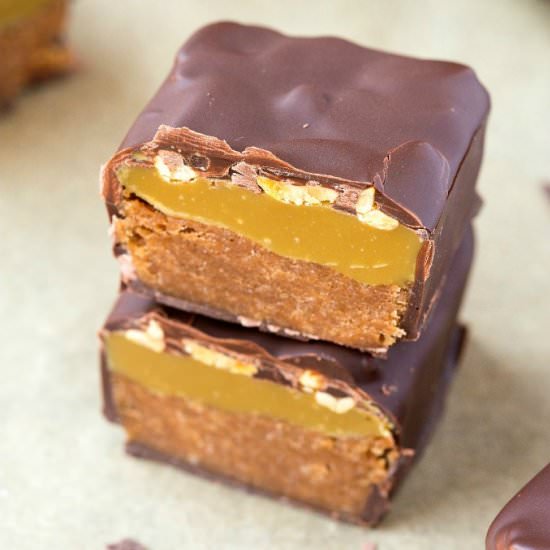 Healthy Homemade Snickers Bars