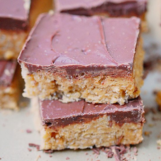 Chocolate peanut butter scotcheroos